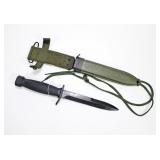 Fighting knife unmarked with U.S. M8A1 scabbard