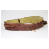 Tooled leather pistol belt and holster