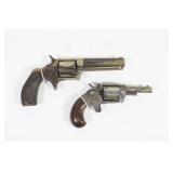 2- Revolvers: Remington spur trigger .38 RF