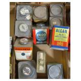 Lot, 12 vintage cans of powder