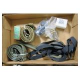 Lot, 2 pistol belts, scabbard USM8A1, some ammo,