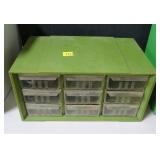 Small unit with 9 drawers of gun tools and parts