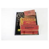 Lot, vintage .38 RF, .303 Savage and .22 Savage HP