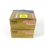 2- Boxes Federal Premium 9mm Luger 124-grain