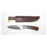 Kevin Johnson custom knife, Drop Point Damascus