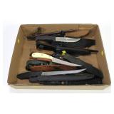Lot, assorted knives with sheaths: Buck, Ducks