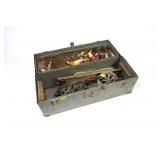 Tackle box with contents including fly reels