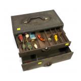 Vintage 2 drawer "Kennedy"tackle box with contents