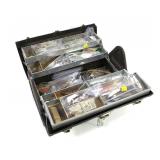Vintage "Kennedy" Tackle box with assorted lures