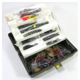 Tackle box with synthetic worms