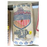All American hard lead shot, 25 lb bag