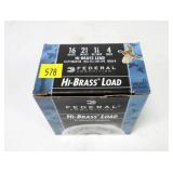 Box of Federal A1-Brass 16 Ga. 2.75" No. 4 shells