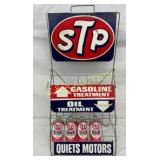 STP EMB OIL CAN RACK W/ SIGN 17X34