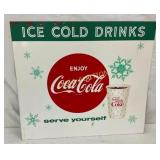 SST ENJOY COKE ICE COLD DRINKS SIGN 24 1/2X22