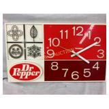 LEXAN DR PEPPER CLOCK W/ EMB. DESIGNS 20 1/2X12