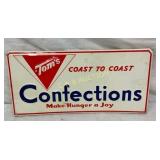 EMB. SST TOMS CONFECTIONS RACK SIGN 16 1/2X8
