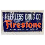 SSP FIRESTONE PEERLESS DRUG CO SIGN 60X30