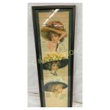 1914 FRAMED VINTAGE CALENDER 9X33 NICE GRAPHICS