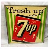 SST EMB. FRESHUP 7UP SIGN 26 1/2X27