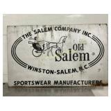 SST OLD SALEM CO. SPORTSWEAR SIGN NICE GRAPHICS