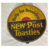 12IN EARLY NEW POST TOASTIES SIGN