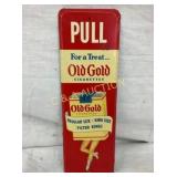 EMB. OLD GOLD CIGS. DOOR PUSH W/ PACK 4X12
