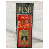 EMB RALEIGHS CIGS DOOR PUSH W/ PACK 3X8 1/2