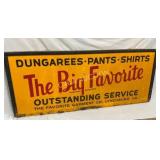 NOS SST (2) SIGNS DUNGAREES BIG FAVORITE 72X30
