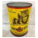 1QT PENNZOIL MOTOR OIL CAN W/ WISE OWL