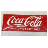 PORC COKE "SIGN GOOD TASTE" SLED SIGN 44X16
