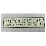 NOS 1969 YAUPON BEACH NC CITY TAG 12X3
