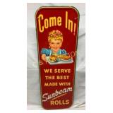 RARE 1953 SST VERTICAL SUNBEAM EMB SIGN 19X55