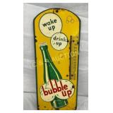 RARE ALL ORIG. BUBBLE UP THERMOMETER 9X21