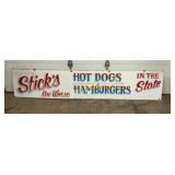 DST STICKS HOT DOGS/HAMBUGERS SIGN 95 1/2X19
