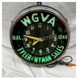 22IN WGVA TYLER & WYMAN DEALER NEON CLOCK