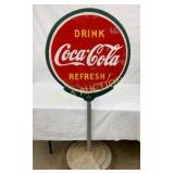 1938 DSP 30IN COKE LOLLY POP SIDEWALK SIGN