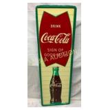 SST 1958 VERTICAL FISHTAIL COKE SIGN 17 1/2X53