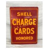 DSP SHELL CHARGE CARDS SIGN 14X19 1/2
