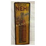 SST VERTICAL EMB. NEHI PATINA SIGN 15X41