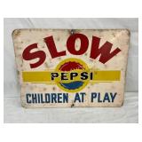 SST SLOW PEPSI CHIDREN PLAYING SIGN 24X18