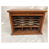 UNUSUAL OAK CABINET W/ ROLL 17X13