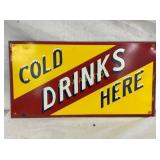SST COLD DRINKS HERE SIGN 18X9 1/2