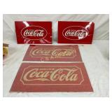 (4) EMB COKE DRINK BOX SIGNS 17-23 INCHES