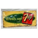 SST EMB. FRESHUP 7UP SIGN 23 1/2X11