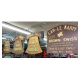 (4) MASONITE BROWN SWISS SIGNS 28X26 (SET)