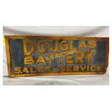 SST EMB. DOUGLAS BATTERY DEALER SIGN 39X15