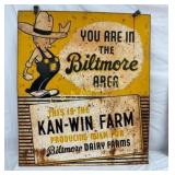 DST BILTMORE KAN-WIN FARM SIGN 38X44 W/WINKY