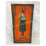 SST EDISON MAZDA LAMPS SIGN W/ LADY 11X22