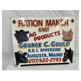MASONITE PAINTED RATION SIGN W/ ANIMALS 24X30