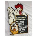 WOODEN DS DIECUT CHICKEN SIGN 41 1/2X60